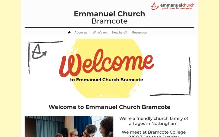 Snímek obrazovky bramcote.church