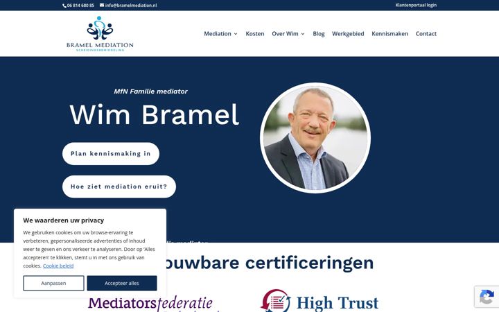 Screenshot of bramelmediation.nl