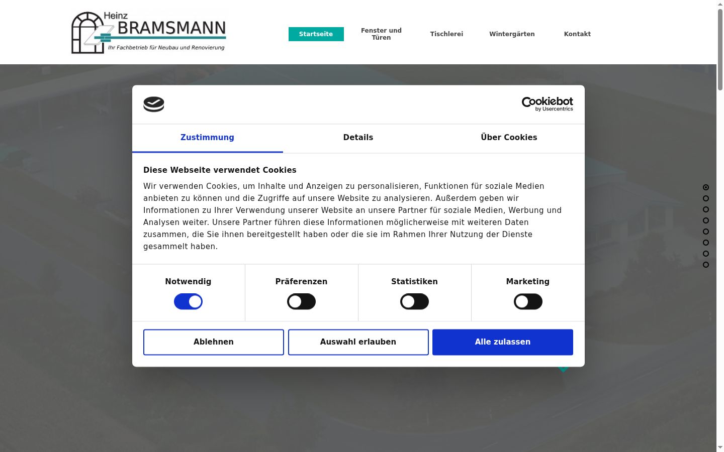 Screenshot of the consent banner shown before any interaction
