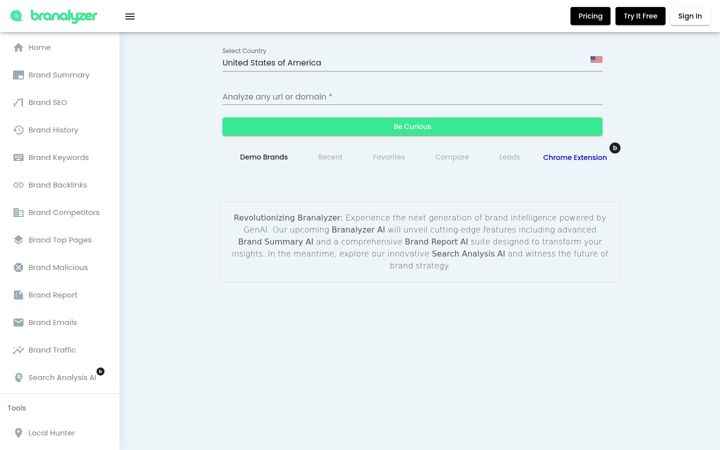 Screenshot of branalyzer.com