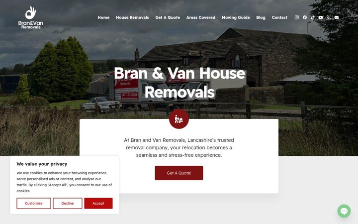 Screenshot of branandvanservices.com