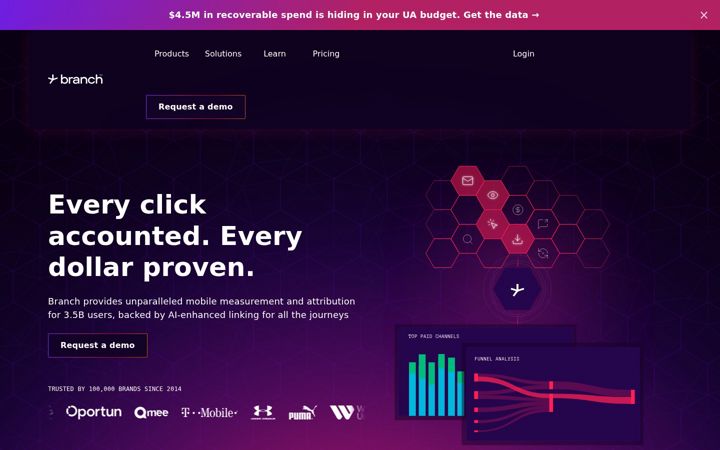 Екранна снимка на branch.io