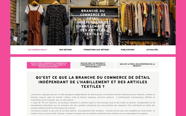 Screenshot van branche-independants-habillement-textile.fr