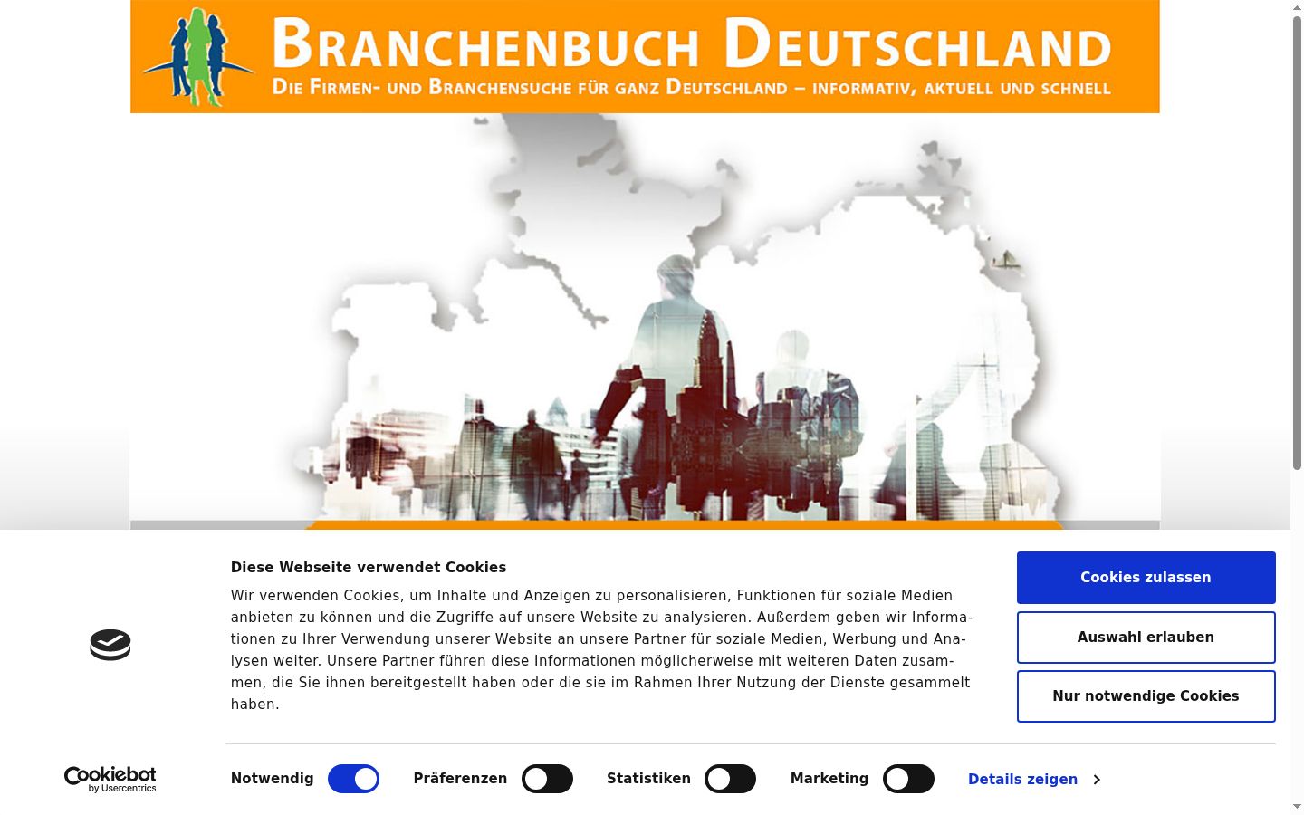Screenshot des Einwilligungsbanners vor jeglicher Interaktion