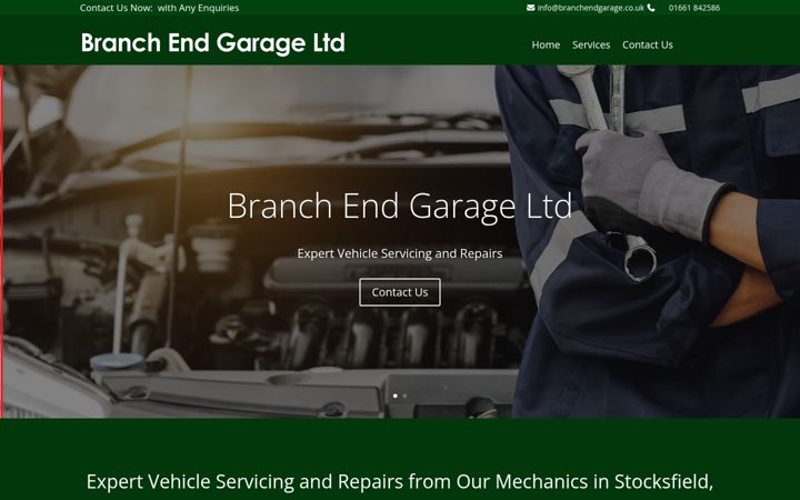Screenshot of branchendgarageltd.co.uk