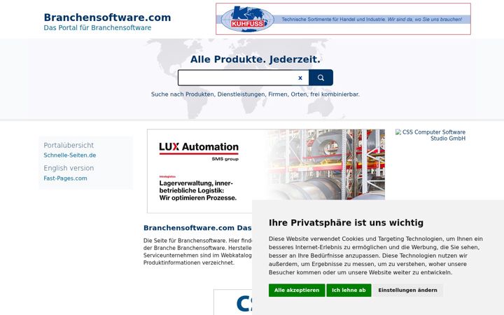Screenshot of branchensoftware.com