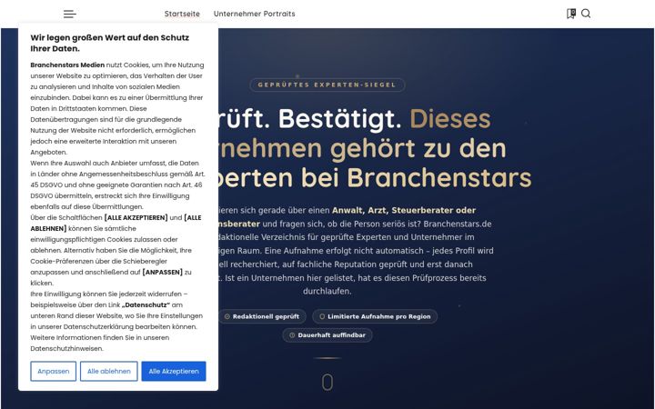 Screenshot of branchenstars.de