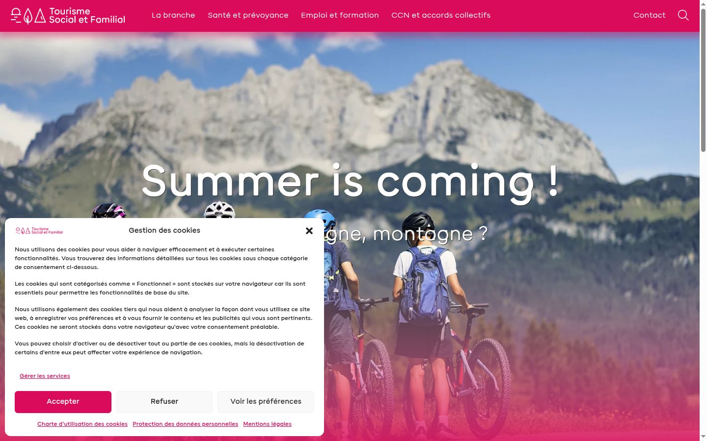 Screenshot del banner di consenso mostrato prima di qualsiasi interazione