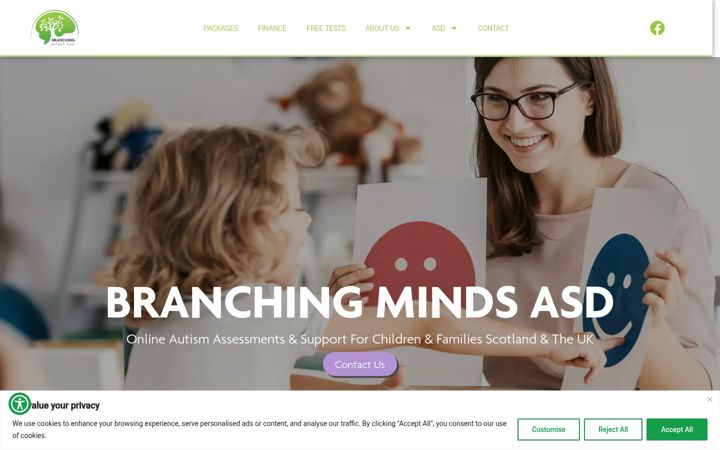 Screenshot of branchingmindsasd.co.uk