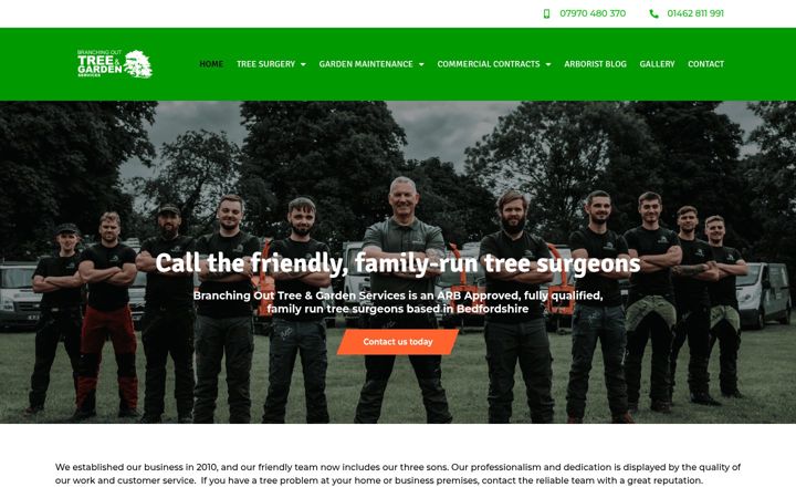 Screenshot ta' branchingoutservices.co.uk