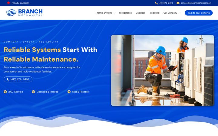 Screenshot of branchmechanical.com