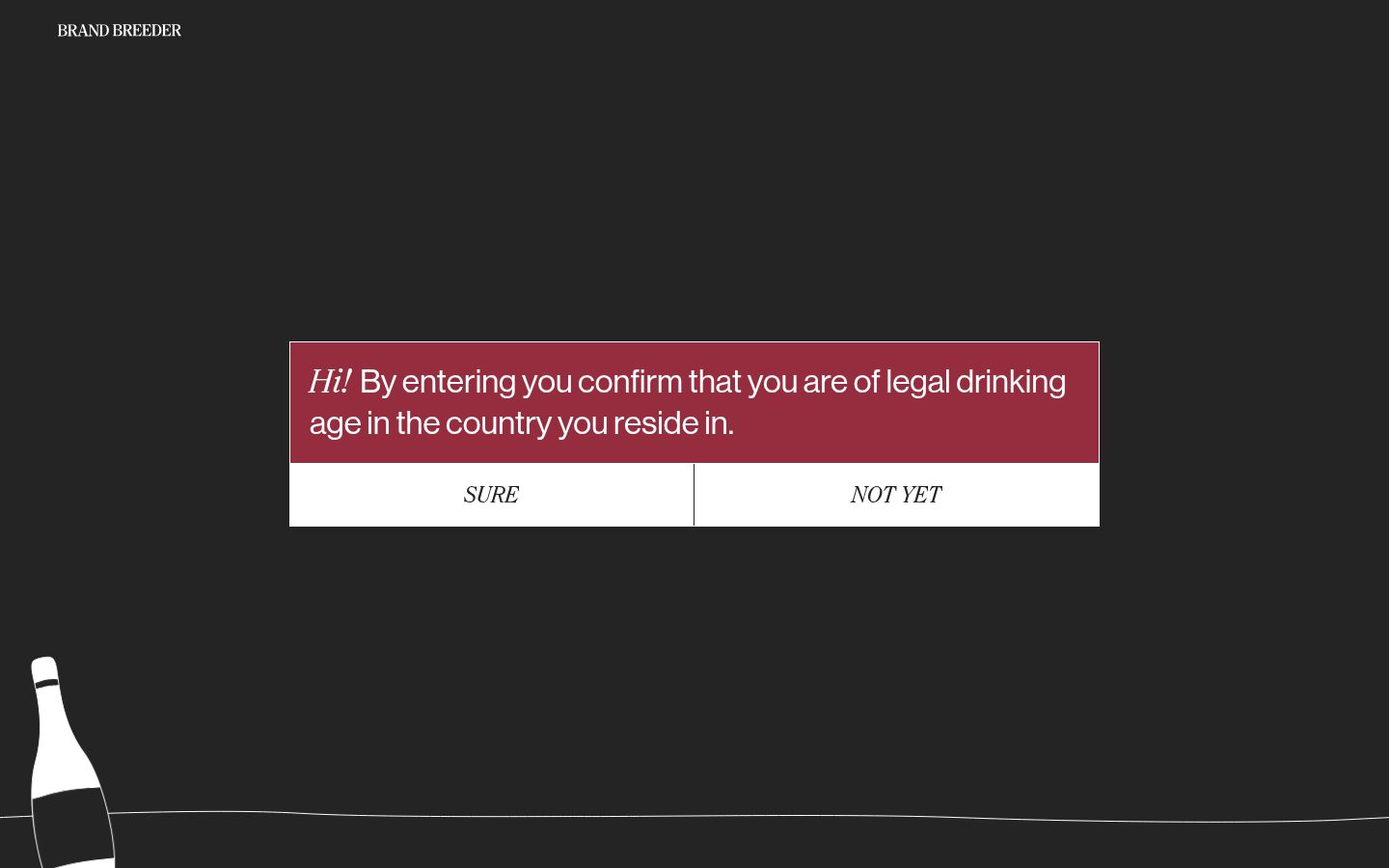 Screenshot del banner di consenso mostrato prima di qualsiasi interazione