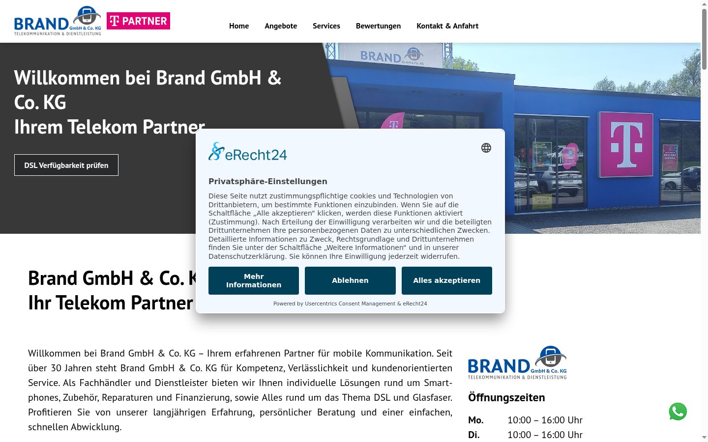 Screenshot of the consent banner shown before any interaction