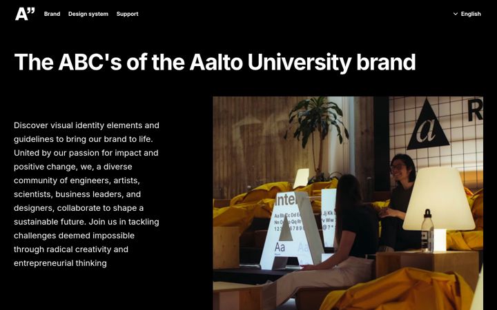 Captura de ecrã de brand.aalto.fi