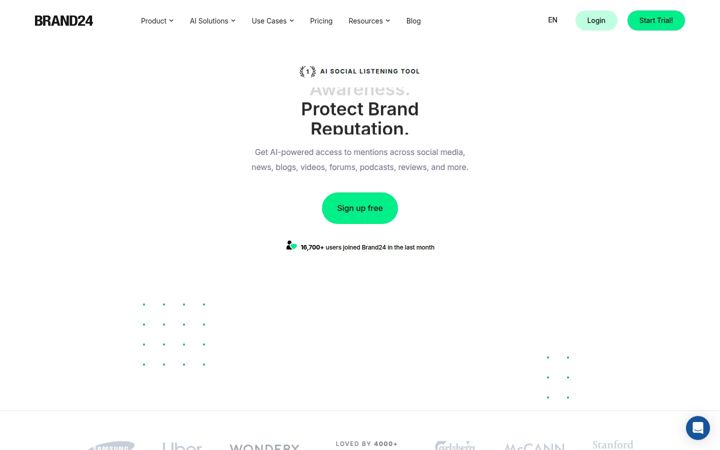 Screenshot of brand24.com