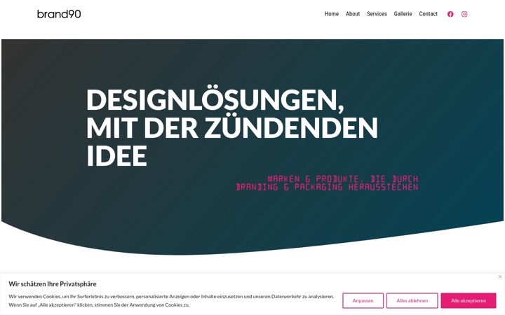 Screenshot of brand90.agency