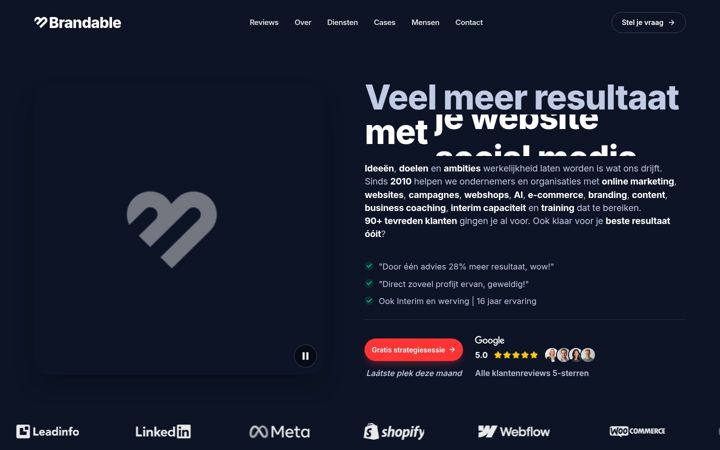 Ekraanipilt saidist brandable.nl