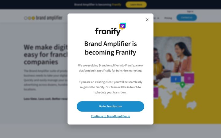 Screenshot of brandamplifier.io