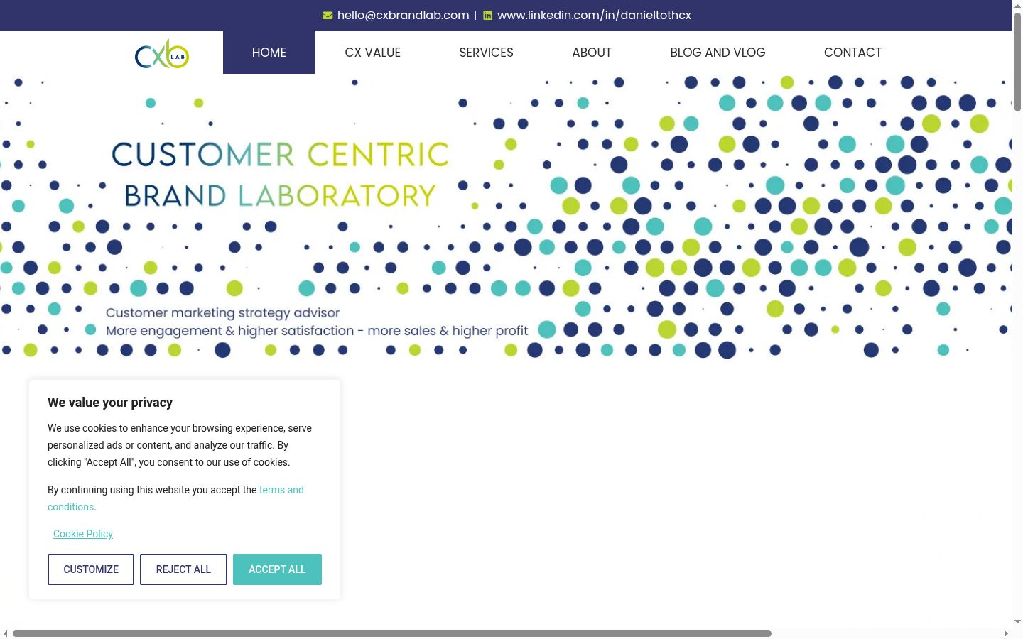 Screenshot of the consent banner shown before any interaction
