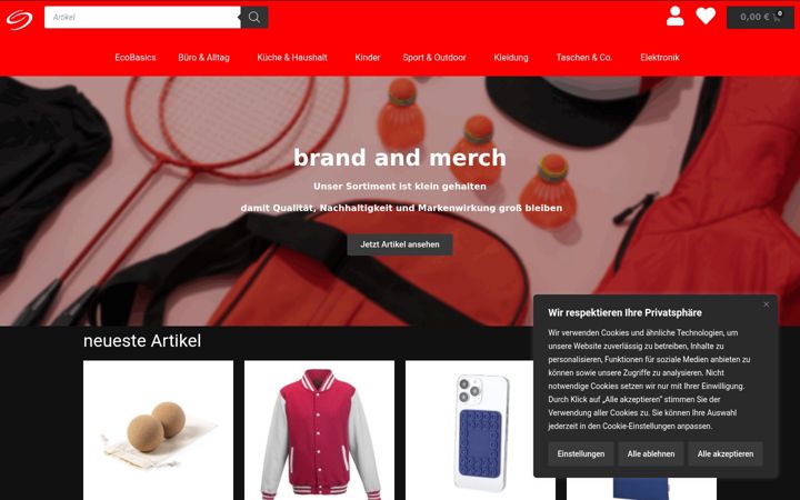 Екранна снимка на brandandmerch.de