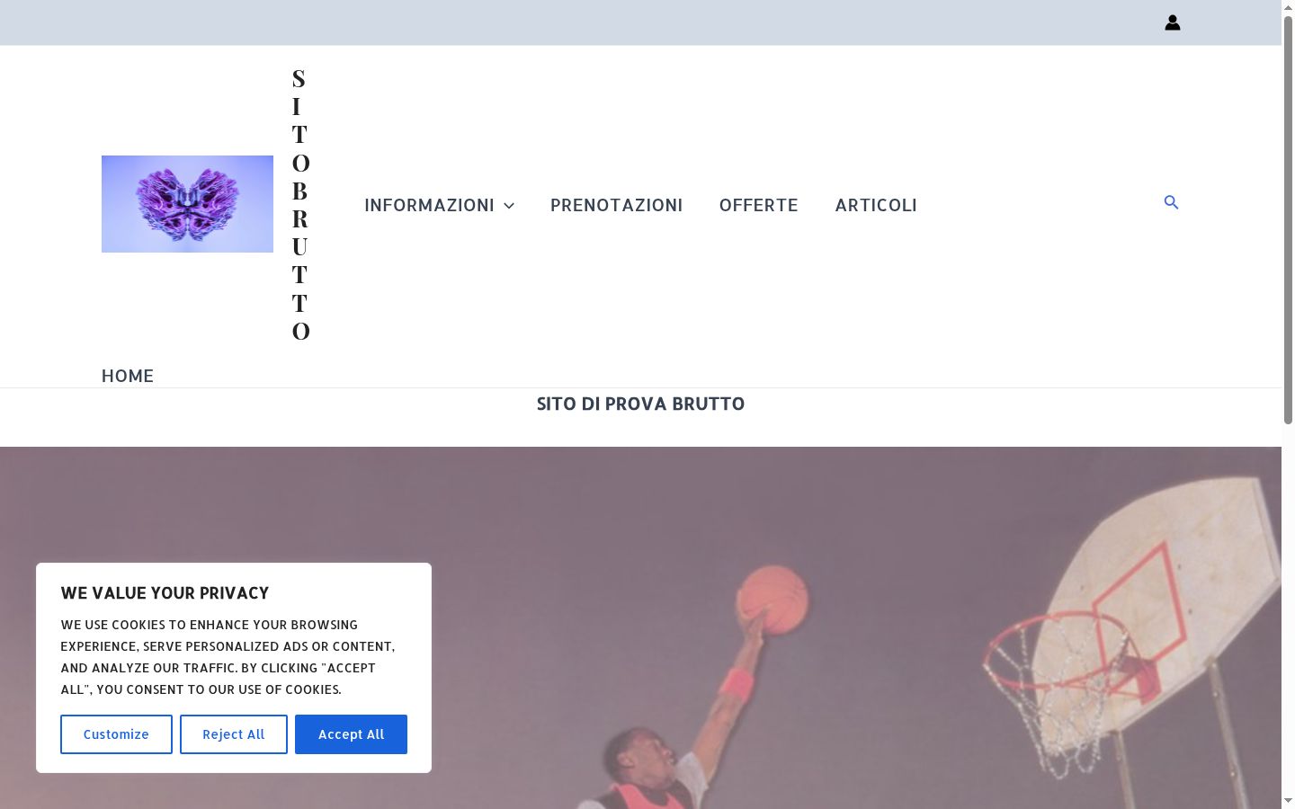 Captura de ecrã do banner de consentimento apresentado antes de qualquer interação