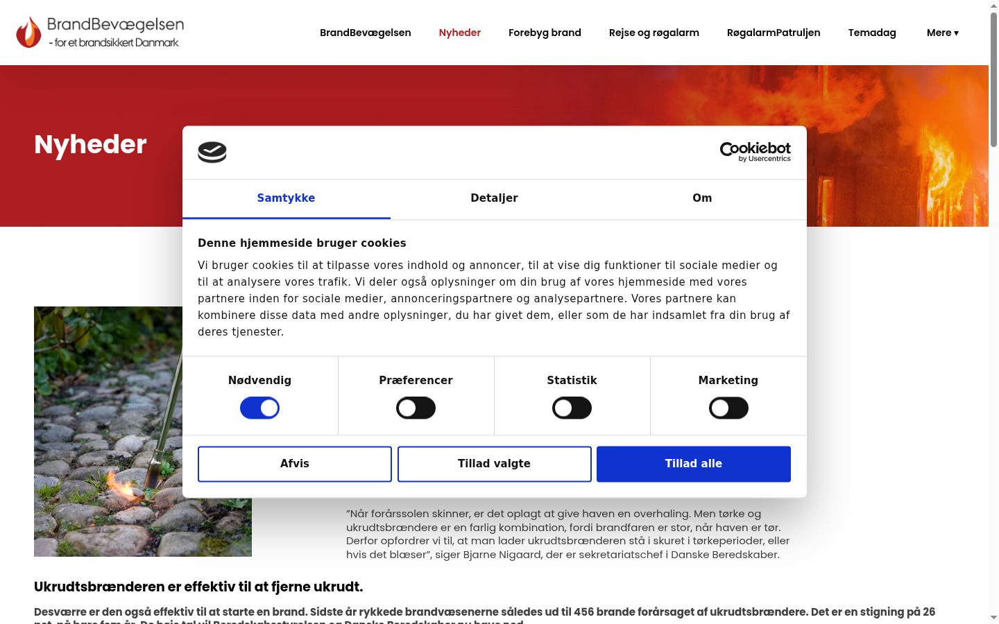 Képernyőkép a bármilyen interakció előtt megjelenő hozzájárulási bannerről