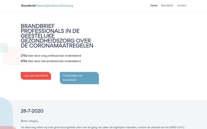 Ekraanipilt saidist brandbriefggz.nl
