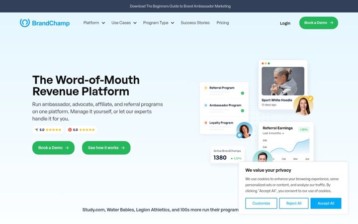 Screenshot of brandchamp.io