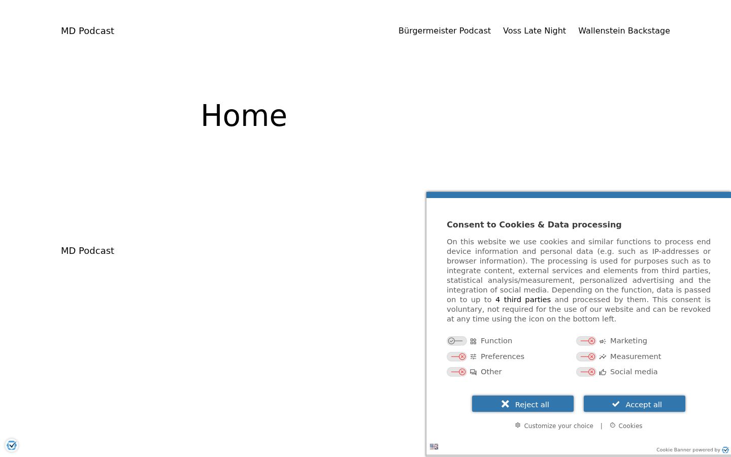 Screenshot tal-banner tal-kunsens muri qabel kwalunkwe interazzjoni