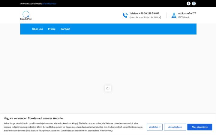 Екранна снимка на brandedpost.de