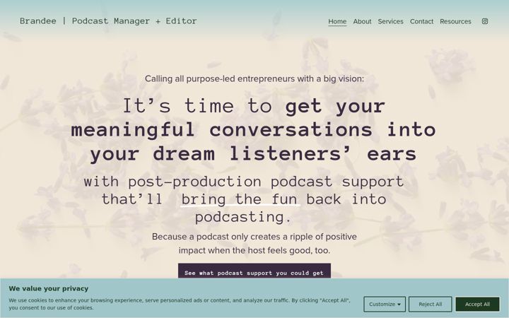 Screenshot of brandeenichols.com
