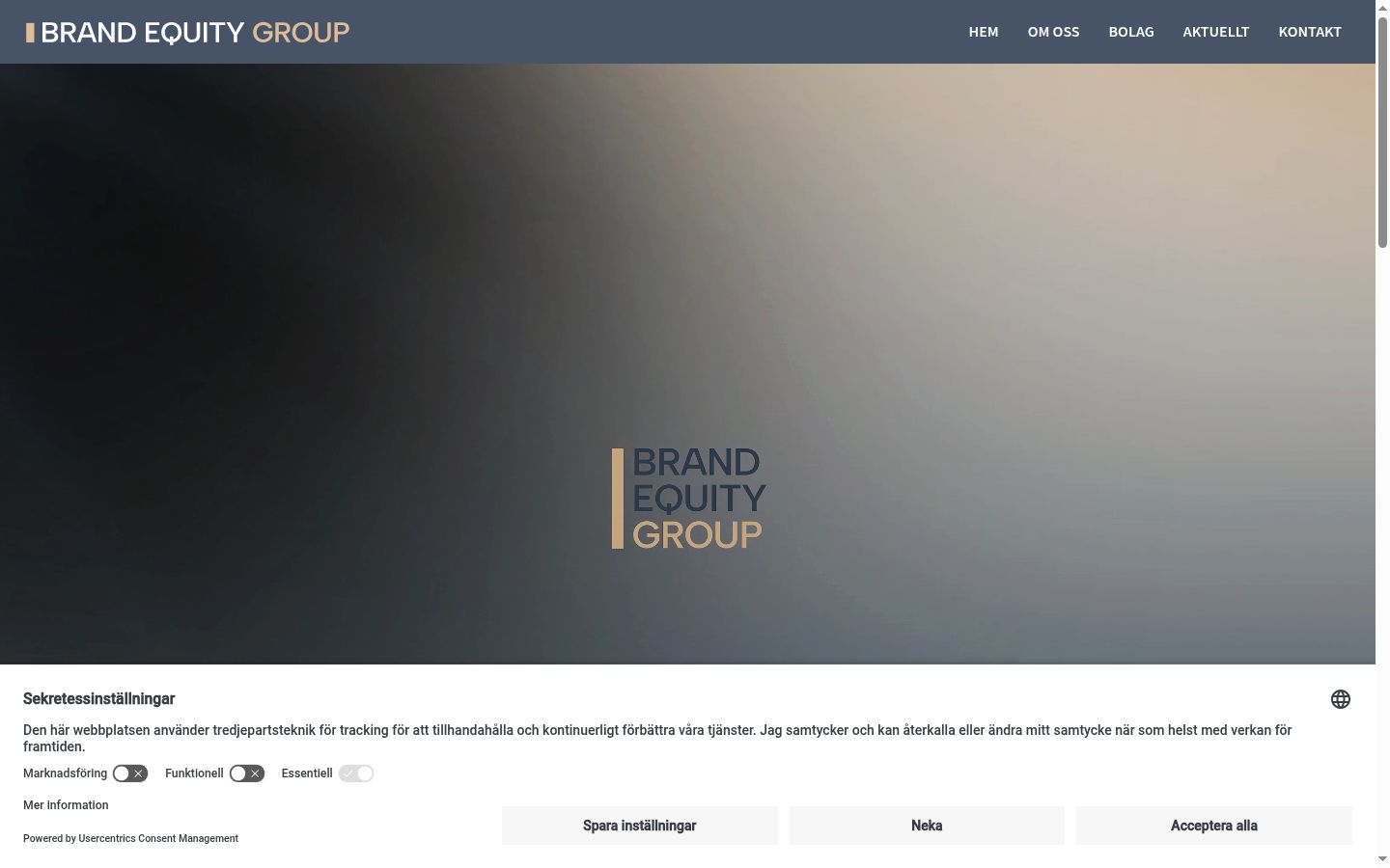 Screenshot of the consent banner shown before any interaction
