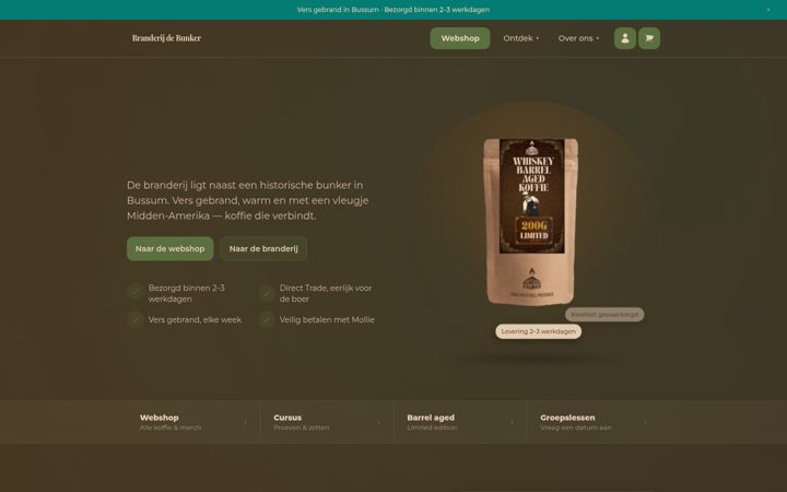 Screenshot of branderijdebunker.nl