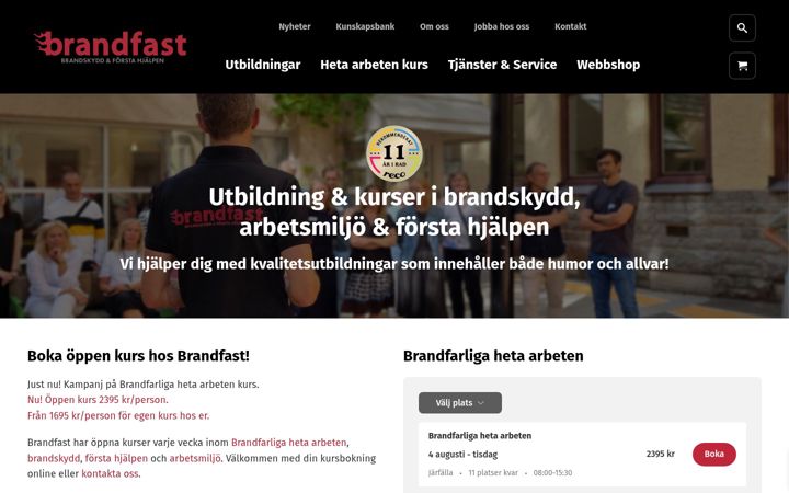 Screenshot of brandfast.nu