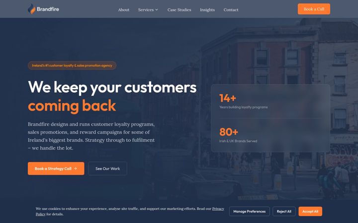 Screenshot of brandfire.ie