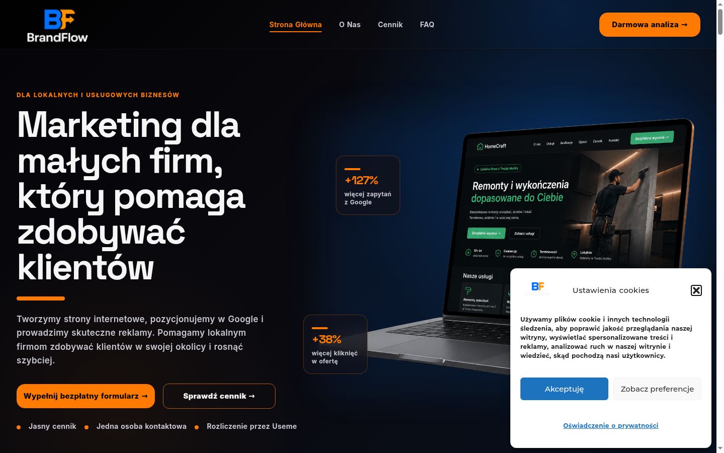 Screenshot tal-banner tal-kunsens muri qabel kwalunkwe interazzjoni