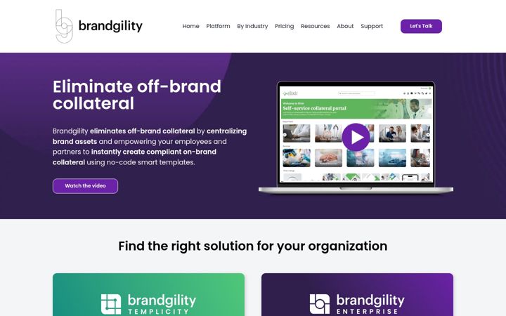 Screenshot of brandgility.com