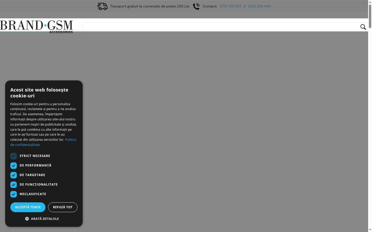 Screenshot des Einwilligungsbanners vor jeglicher Interaktion