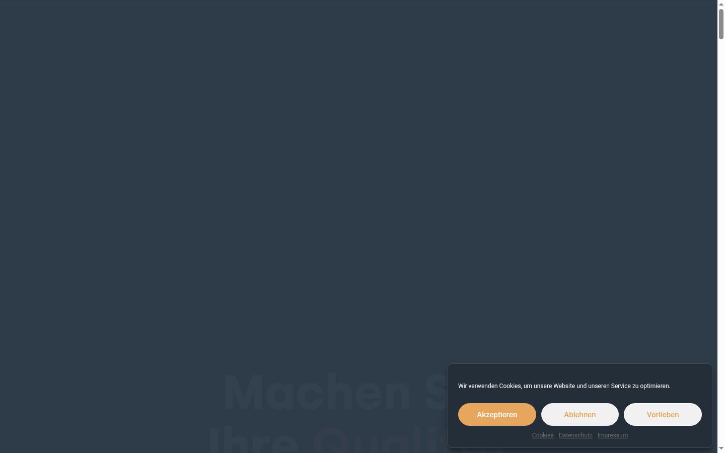 Captura de ecrã do banner de consentimento apresentado antes de qualquer interação