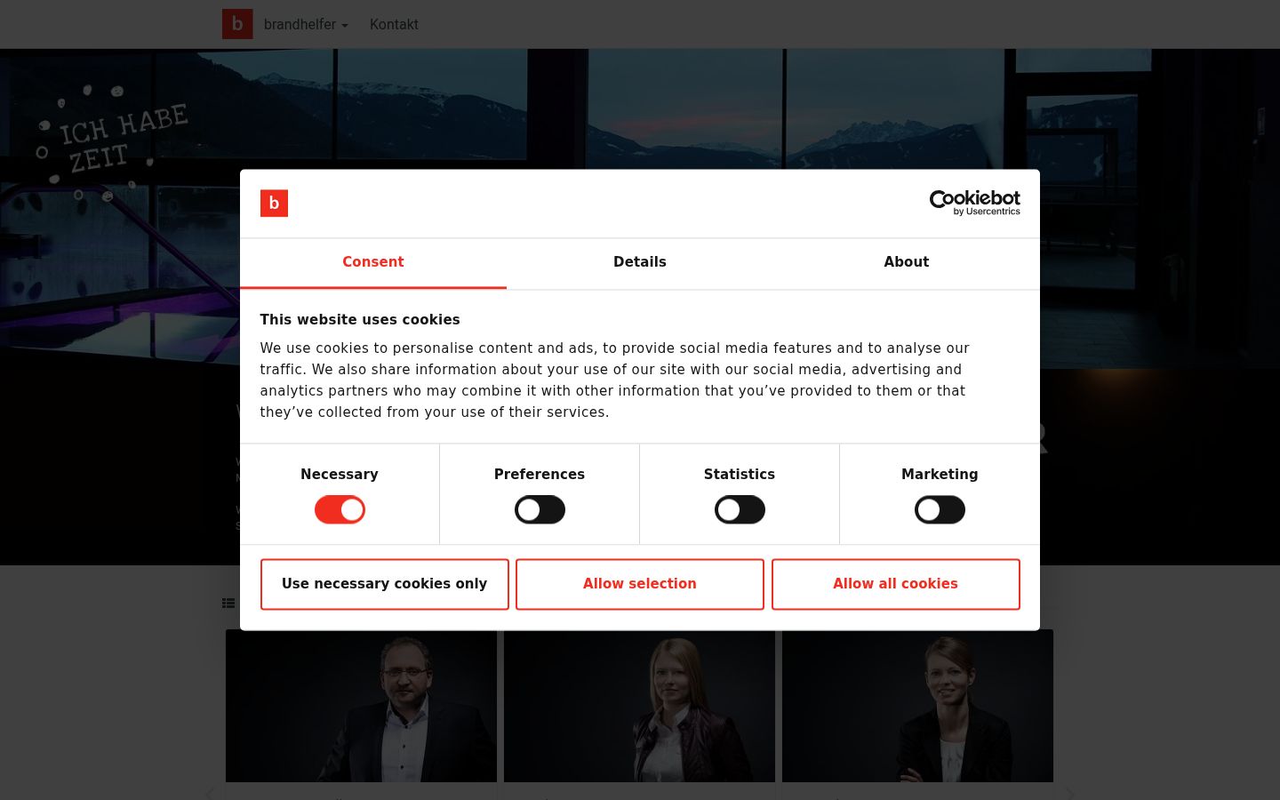 Screenshot del banner di consenso mostrato prima di qualsiasi interazione