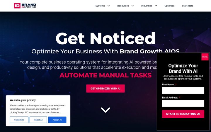 Screenshot of brandidentified.com