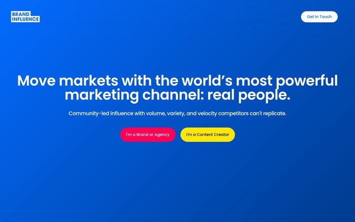 Snímek obrazovky brandinfluenceagency.co.za
