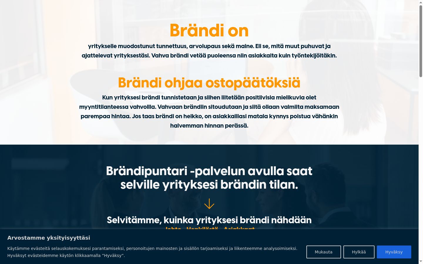Screenshot del banner di consenso mostrato prima di qualsiasi interazione