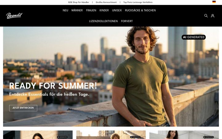 Screenshot of brandit-wear.com