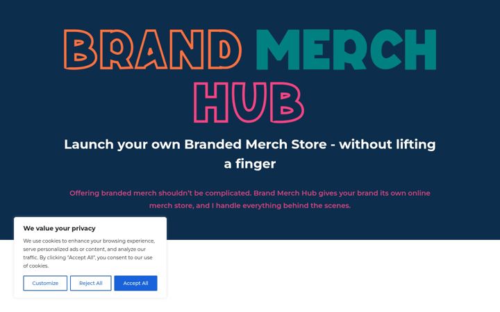 Screenshot of brandmerchhub.com