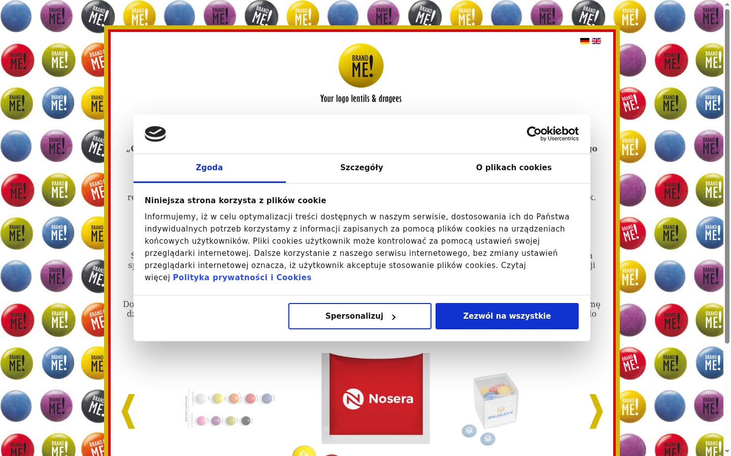 Ekrānuzņēmums ar piekrišanas baneri, kas tika rādīts pirms jebkādas mijiedarbības