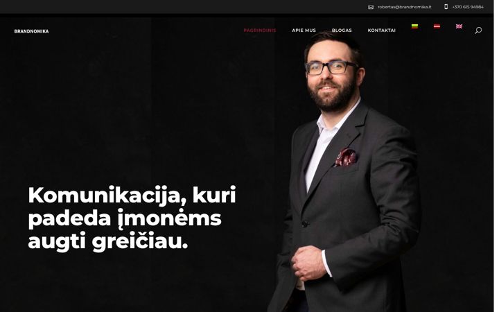 Kuvakaappaus sivustosta brandnomika.lt