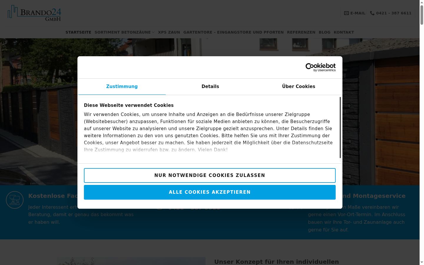 Capture d'écran de la bannière de consentement affichée avant toute interaction