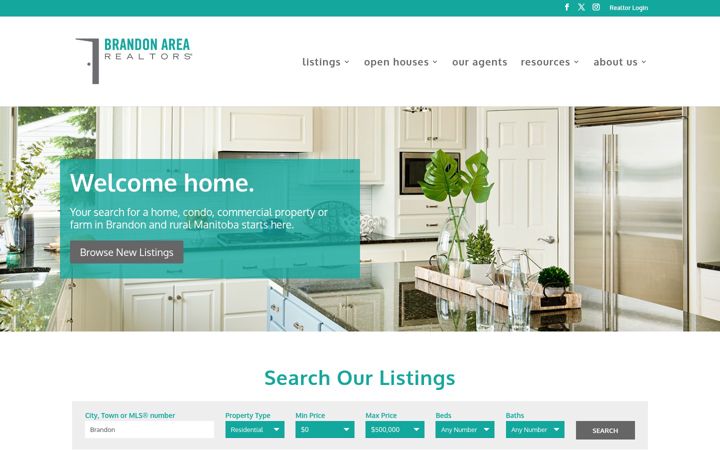 Screenshot of brandonarearealtors.ca
