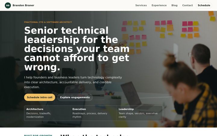 Screenshot of brandonbraner.com